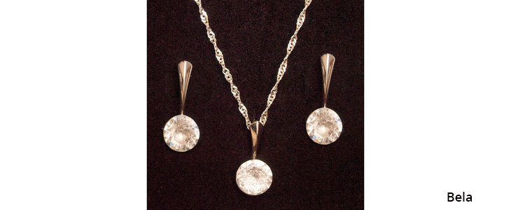 Eleganten set ogrlice in uhanov s srebra s kristali Swa - Kuponko.si