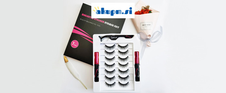 HUDA CENA na komplet 7 parov magnetnih trepalnic z 2 ey - Kuponko.si