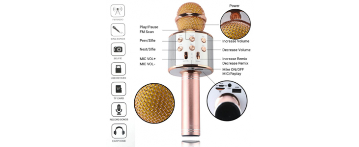 Bluetooth mikrofon za karaoke na voljo v 3 barvah - Kuponko.si