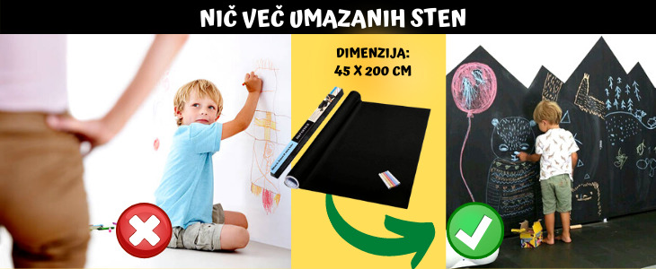 SAMOLEPILNA ČRNA FOLIJA PIŠI-BRIŠI - Kuponko.si