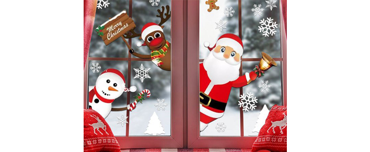 Božične statične nalepke SantaJoy, 90-delni set - Kuponko.si