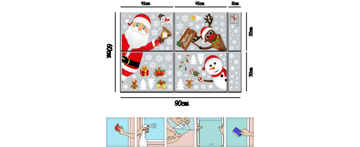 Božične statične nalepke SantaJoy, 90-delni set - Kuponko.si
