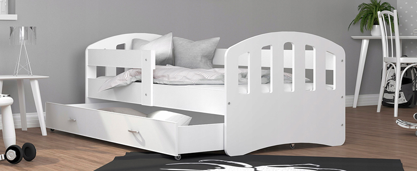 Otroška postelja Happy Premium, predal, ležišče, pod - Kuponko.si