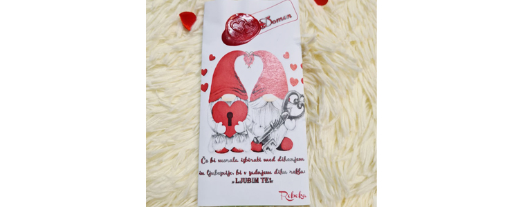 Valentinova čokolada, personalizirana nalepka - Kuponko.si