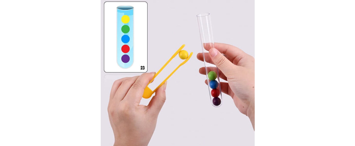 Montessori igrača - ujemanje perlic v epruveti - Kuponko.si