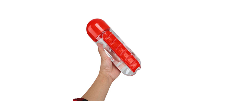 Steklenica za vodo s prostorčki za shranjevanje tablet - Kuponko.si