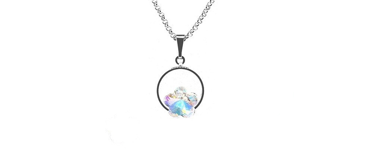 Unikatni verižica White Rose s Swarovski kristalom - Kuponko.si