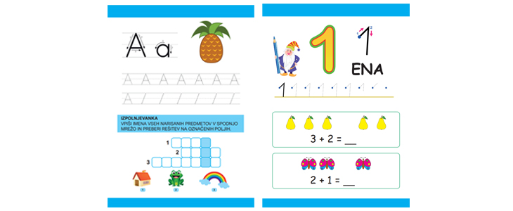 Otroške vadnice za učenje številk in abecede - Kuponko.si