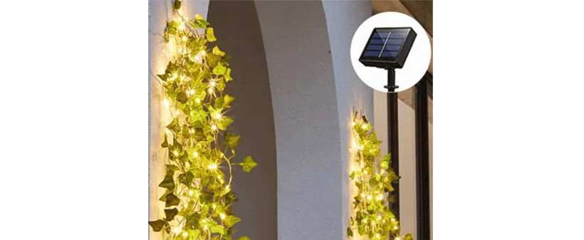 LeafLights, dekorativni trak, 50 solarnih lučk, zelenje - Kuponko.si