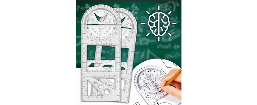 Večnamensko geometrijsko ravnilo, risanje - Kuponko.si