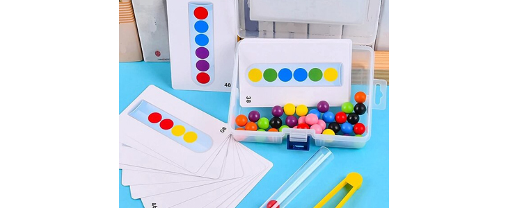 Montessori igrača - ujemanje perlic v epruveti - Kuponko.si