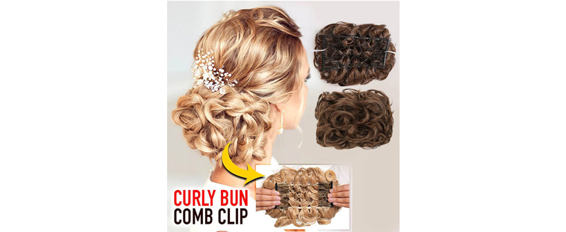 Nastavljiva sponka za lase Curly Bun, elastična - Kuponko.si
