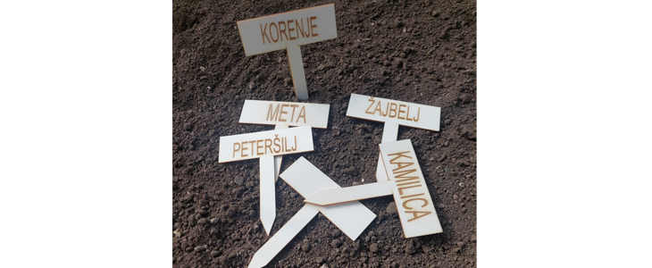 Komplet 5 lesenih tablic za vrt za oznake rastlin! - Kuponko.si