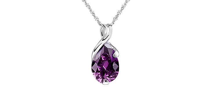 Prestižna srebrna verižica Purple Drop - Kuponko.si