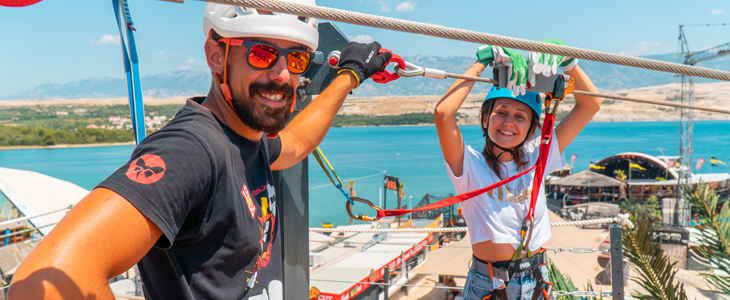 Noa Zipline: spust zipline, Pag, plaža Zrće - Kuponko.si