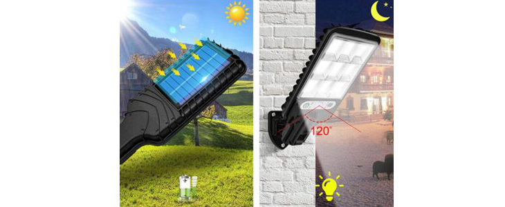 Solarna stenska 108 COB LED cestna svetilka  - Kuponko.si