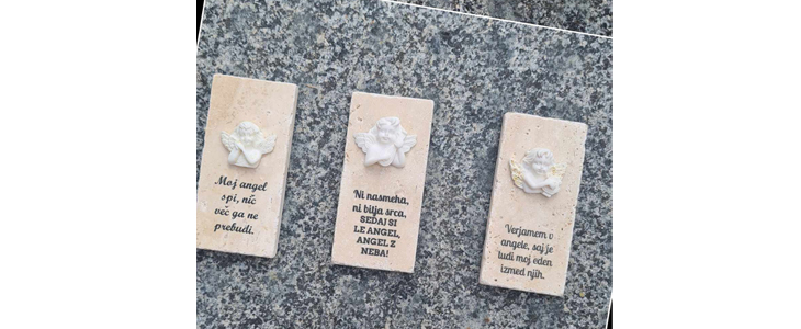3x žalni kamenček za okrasitev grobov - Kuponko.si