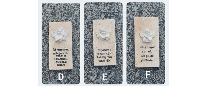 3x žalni kamenček za okrasitev grobov - Kuponko.si