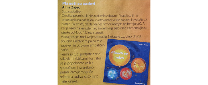 Otroška knjigica s pesmicami Planeti so zadeti - Kuponko.si