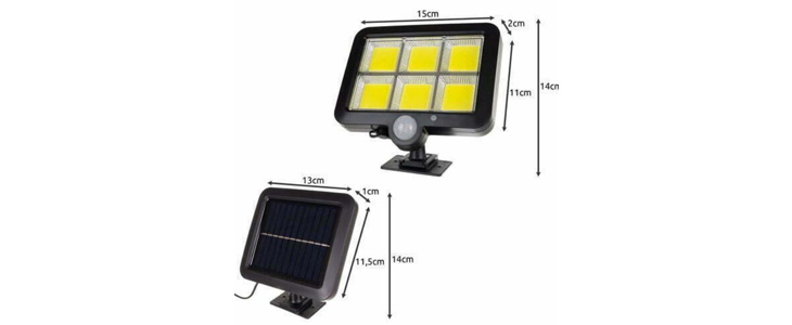 LED 120 COB solarna svetilka s senzorjem gibanja - Kuponko.si