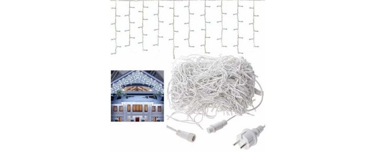 Novoletne lučke zavesa 200 LED hladno bela 8m  - Kuponko.si