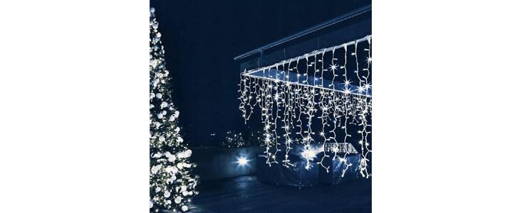 Novoletne lučke zavesa 200 LED hladno bela 8m  - Kuponko.si
