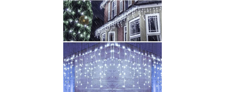Novoletne lučke zavesa 200 LED hladno bela 8m  - Kuponko.si