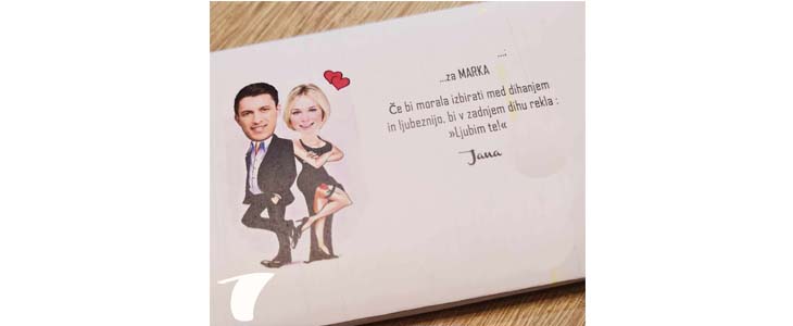 Valentinova čokolada s sliko karikature vajinih obrazov - Kuponko.si