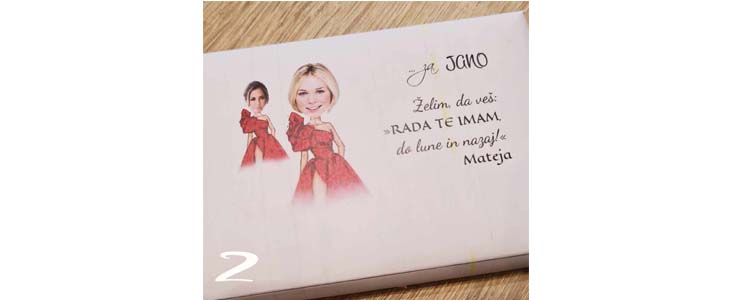 Valentinova čokolada s sliko karikature vajinih obrazov - Kuponko.si