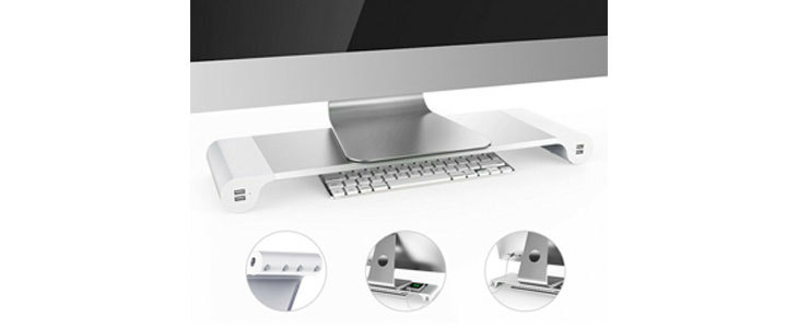 Kawkaw SpaceBar monitor stand with 4 USB-Slots - Kuponko.si