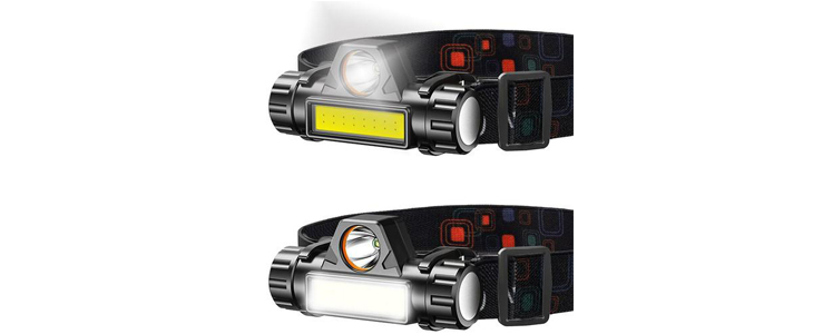 Naglavna akumulatorska 1200mAh LED COB svetilka  - Kuponko.si