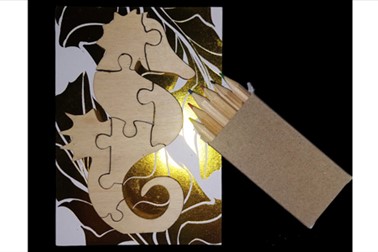 Lesene puzzle in barvice, različni motivi