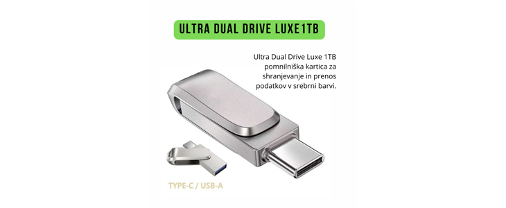 Pomnilniška kartica Mini Ultra Dual Drive Luxe 1 TB - Kuponko.si