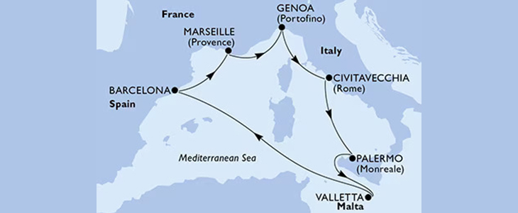 Križarjenje MSC World Europa Italija-Španija-Francija - Kuponko.si