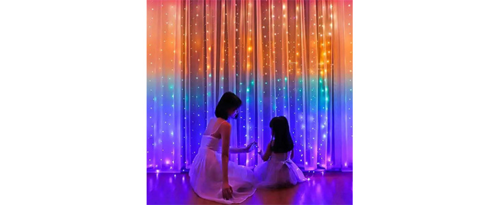 ColorfulCurtain, svetlobna zavesa s LED lučkami - Kuponko.si