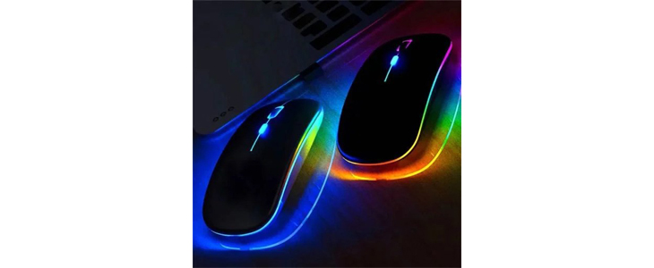 Brezžična akumulatorska optična miška, LED RGB - Kuponko.si