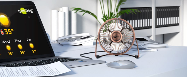 Izjemno tih 4-palični USB namizni ventilator Goobay - Kuponko.si