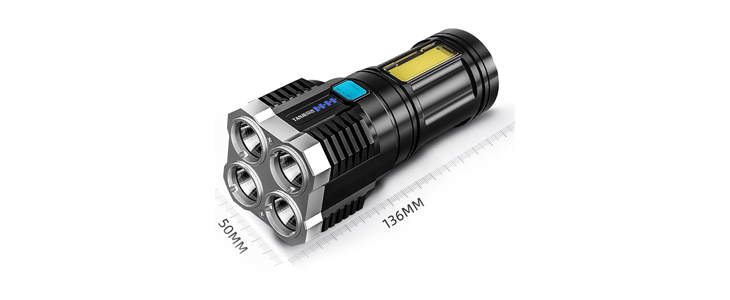 Večnamenska LED ročna svetilka z akumulatorjem, kabel - Kuponko.si
