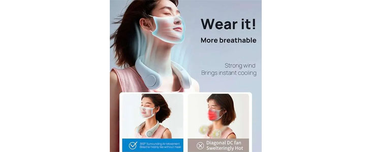NeckFan, prenosni ventilator za okoli vratu - Kuponko.si