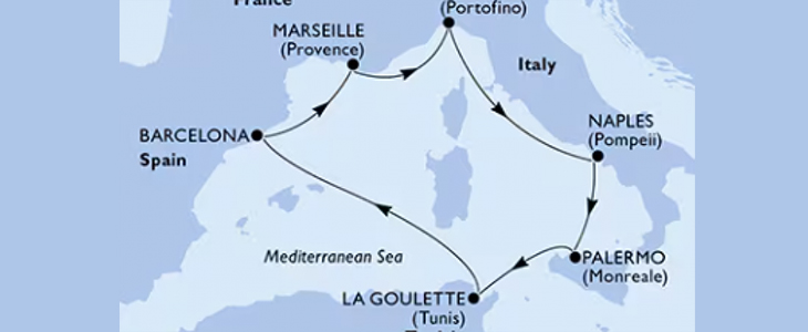 Križarjenje z MSC Splendida Italija-Tunizija-Španija - Kuponko.si