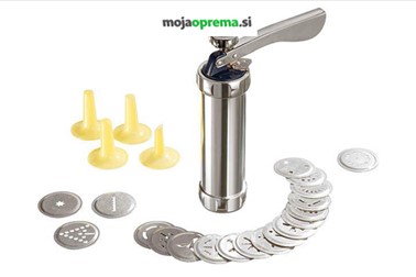 Inox testomat za izdelavo piškotov + 24 konic Inox testomat za izdelavo piškotov + 24 konic