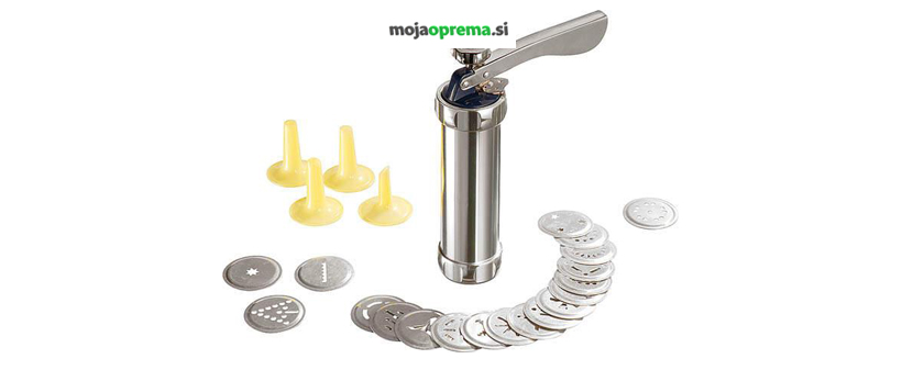 Inox testomat za izdelavo piškotov + 24 konic - Kuponko.si