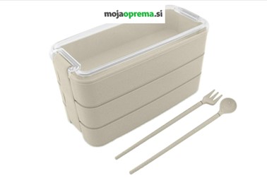 Prenosna lunch box posoda za hrano (900ml) + pribor 