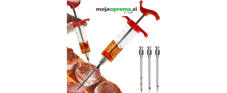 Injektor marinade za meso, brizga 50 ml in 3 igle - Kuponko.si