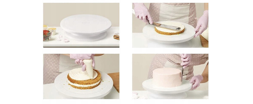 Vrtljivi krožnik za torte in 3 lopatke za dekoracijo - Kuponko.si