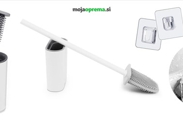Silikonska WC ščetka + 2 samolepilna nosilca Silikonska WC ščetka + 2 samolepilna nosilca