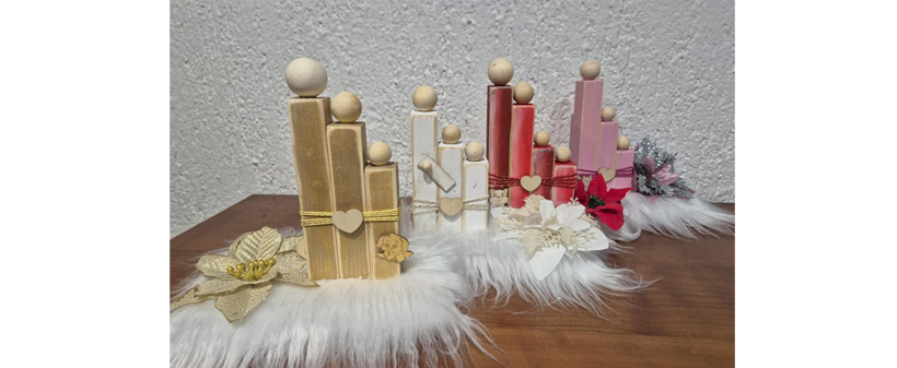 Ročno izdelan lesen komplet družine - 2 člana - Kuponko.si