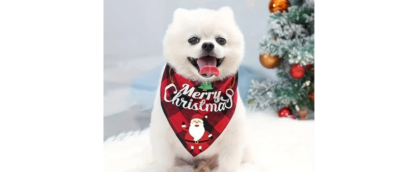 Bandana, božična ruta za pse v rdeči barvi - Kuponko.si