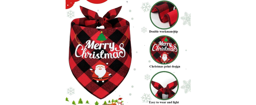 Bandana, božična ruta za pse v rdeči barvi - Kuponko.si