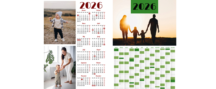 Veliki enolistni stenski koledar  - Kuponko.si